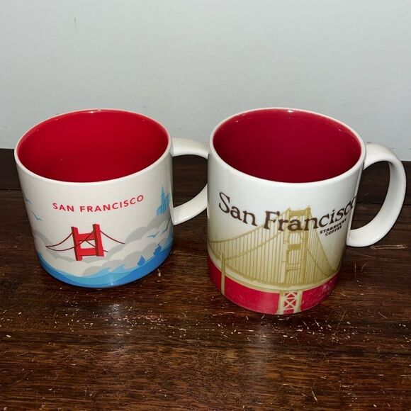 2-Starbucks Collector Series. 16 oz.San Francisco Coffee Cup Mug 2009 & 2015 - Picture 1 of 6